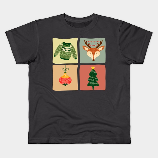 Joy Christmas Pattern | Christmas Ornament Kids T-Shirt by i am Cuta